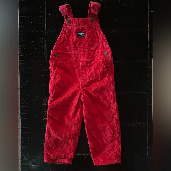 3T OshKosh B'gosh Red Overalls Dennis the Menace or Chucky Costume - Picture 5 of 10